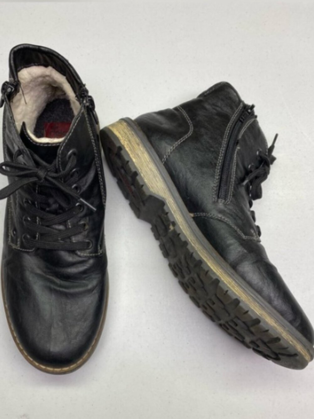 Rieker Black Leather Combat Boots Size 40 (US 9-9.5)  Summer Sale